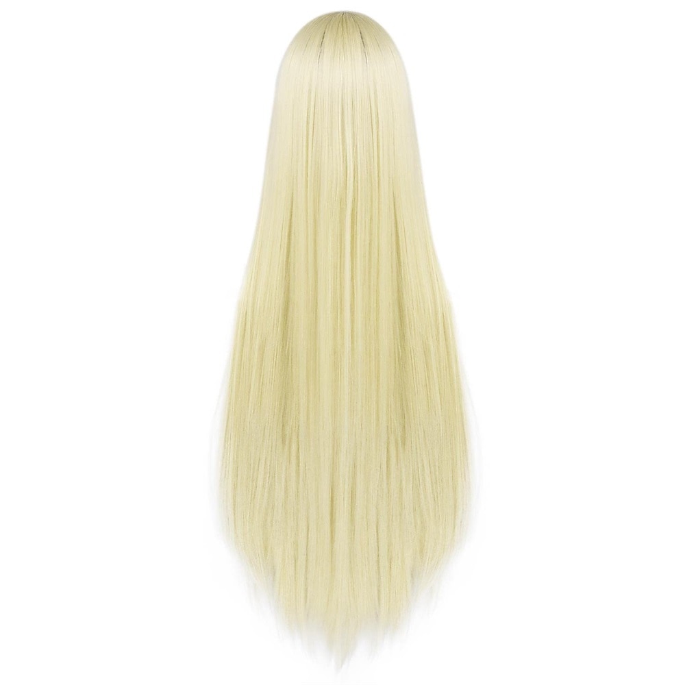 100 cm vaaleansininen peruukki naisten tytöille cosplay suora peruukki otsatukkalla synteettiset hiukset peruukkiasu anime halloween -juhliin 2026 - $28.99 –P16
