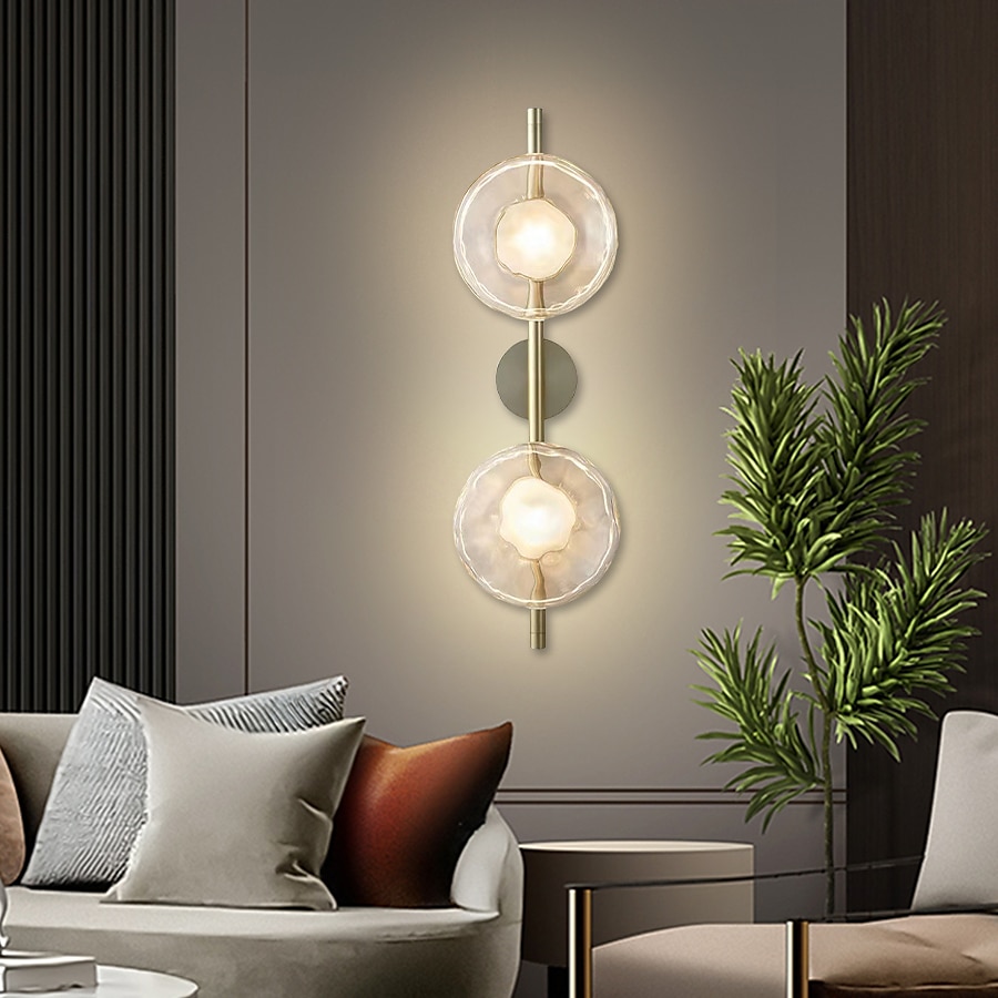 LED applique murale intérieure verre 1/2 lumières intérieur moderne simple applique murale led silicone applique murale est applicable à la chambre salon salle de bain couloir blanc chaud 110-240v de 2025 ? $199.99 –P5