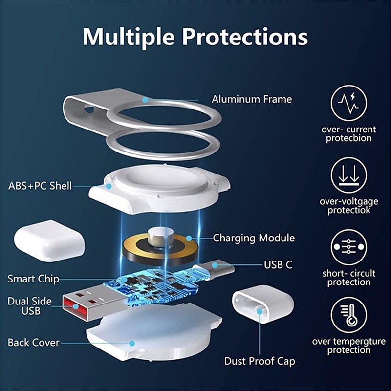 2 In 1 Portable USB Magnetic Watch Wireless Charger for Apple iwatch Series 8 Ultra 7 SE 6 5 4 3 2 2025 - $21.99 –P6
