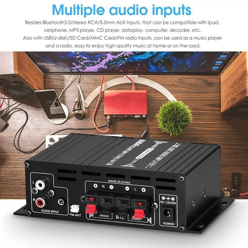 Высококачественный комплект 800 Вт 2-канальный мини Hi-Fi усилитель аудио стерео домашний автомобильный FM подарок на день святого Валентина 2026 - $45.99 –P5