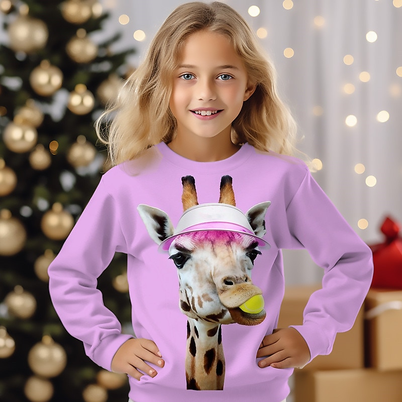 Fille 3D Graphic Bande dessinée Chat Sweatshirt manche longue 3D effet Eté Automne Mode Vêtement de rue Adorable Enfants 3-12 ans Extérieur Casual du quotidien Standard de 2025 ? $16.49 -P13
