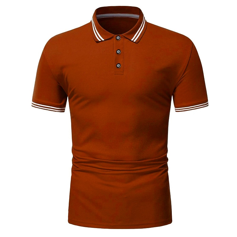 Herren Poloshirts Golfshirt Lässig Ferien Revers Klassisch Kurzarm Mode Basic Einfach Knöpfe Sommer Normale Passform Weiß Gelb Poloshirts 2026 - $10.99 –P3