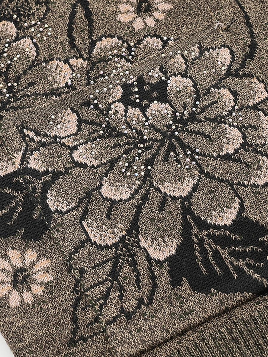 Dames Vest Trui Stijlvol Casual Zacht Bloemig Geribd Strakke ronde hals Knop Zak Lange mouw breien Buiten Feestdagen Uitgaan bordeaux Grasgroen Herfst Winter 2025 - $31.99 –P15