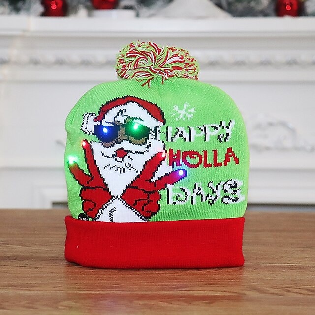 natale per bambini decorazione per adulti cappello led cappello di natale bagliore natale berretti in maglia unisex vacanza bagliore maglioni regali di natale ornamenti del partito di capodanno del 2025 a $6.99 –P18