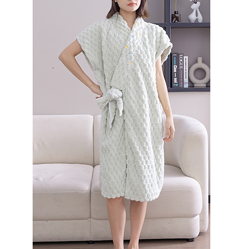Wearable Bath Towel Wrap Cozy Coral Fleece Highly Water Absorbent Beach Spa Gym Bathrobes Slip Dress Bathing Shower Cover Up Tube Dress Nightwear Sleepdress Sleeping Robe 2025 - $33.99 –P7