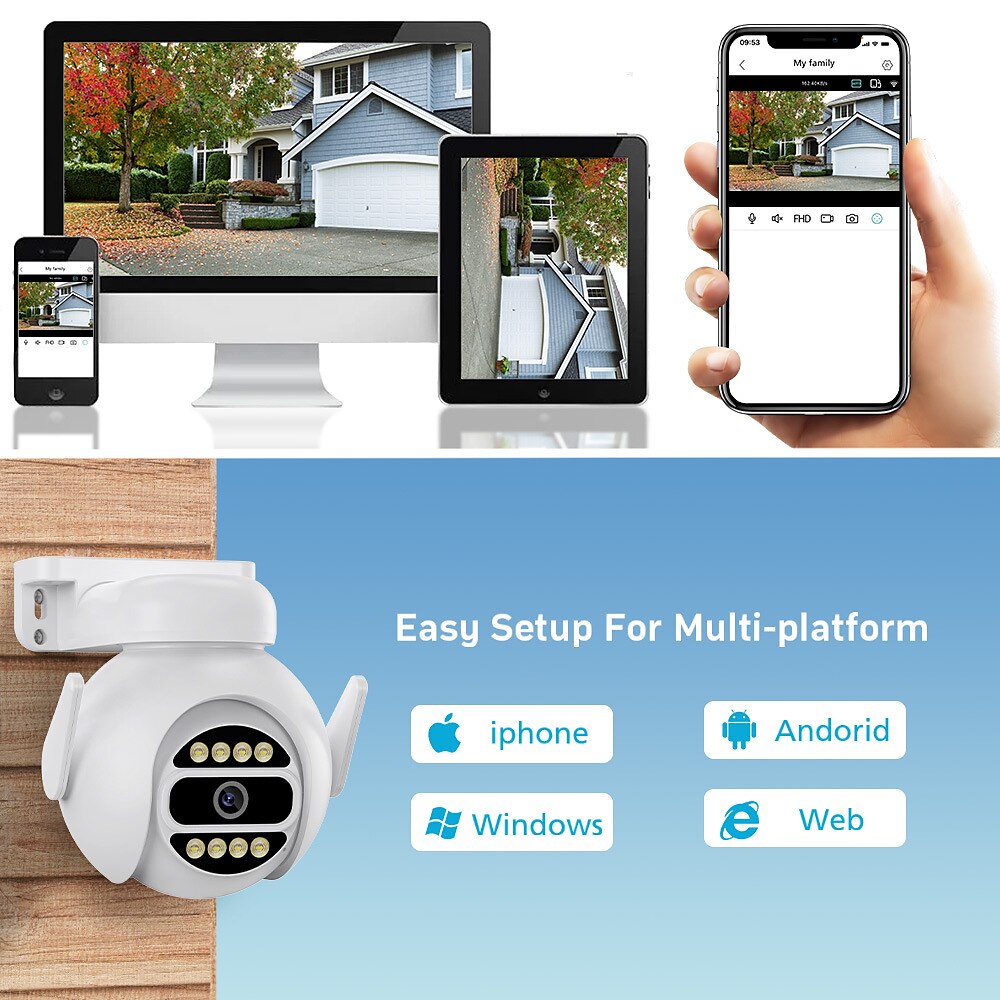 2025年 4mp スピードドーム自動追跡 ptz カメラスマートホーム屋外ワイヤレス wifi カメラ監視モニター コレクション – $47.99 –P9