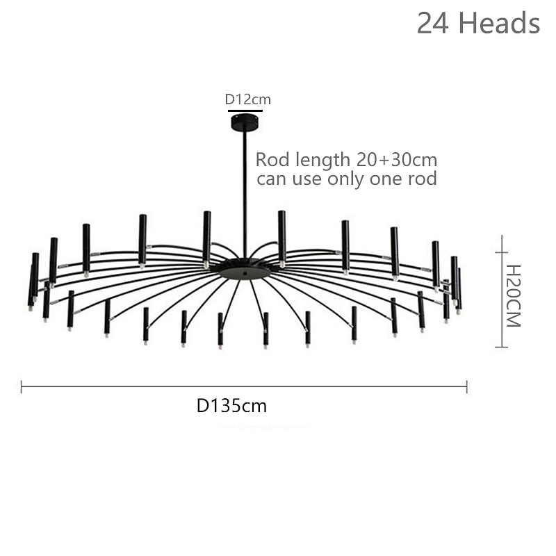 sputnik люстра металлическая люстра 3 цвета свет 12/15/18/24 голова люстра черного цвета для спальни,гостиной,столовой 85-265v 2026 - $331.19 –P8