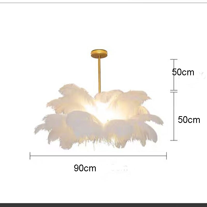 LED Pendant Light Chandelier Gorgeous Extra Large 90cm Ostrich Feather Bouquet Pendant Light Romantic Mounted Lighting Fixture for Restaurant Bedroom Chain NOT Adjustable 110-240V 2025 - $499.99 –P1
