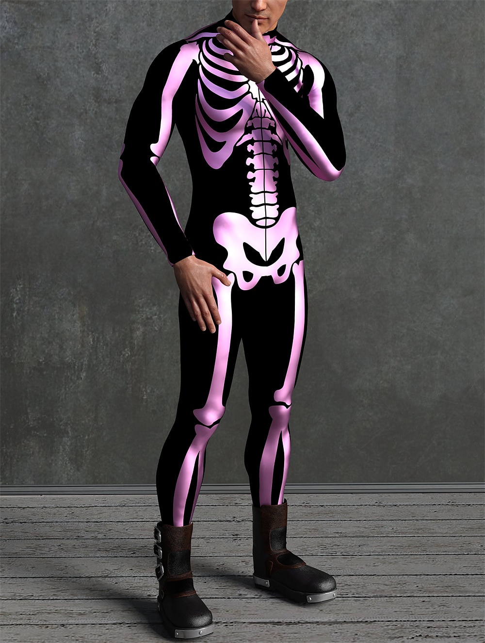 Skeleton Skull Carnival Costume Full Body Suit Cosplay Costume Bodysuits Full Body Catsuit Adults' Men's Women's One Piece Scary Costume Party Halloween Masquerade Mardi Gras Easy Carnival Costume 2025 - $26.99 –P4