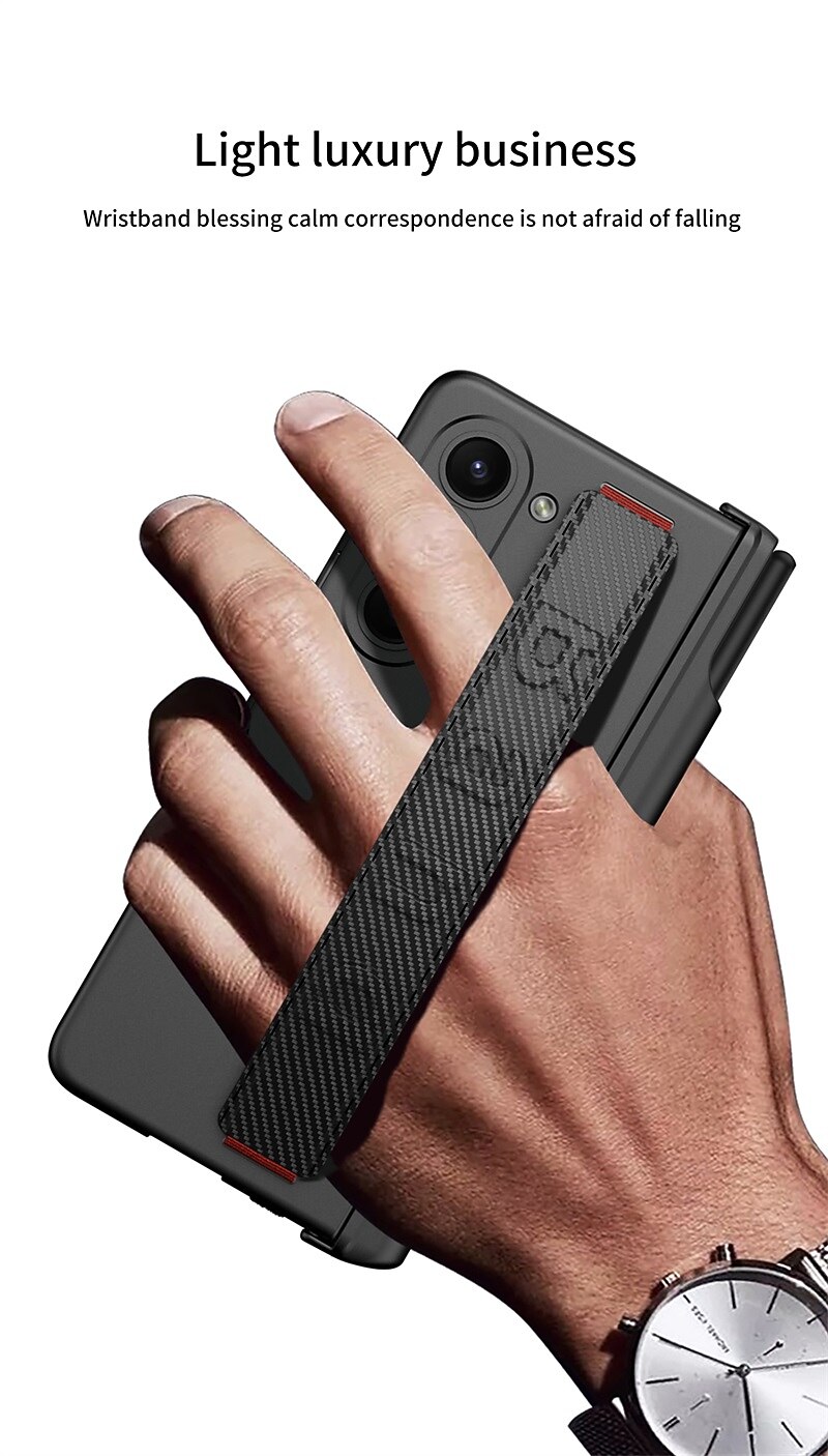 Phone Case For Samsung Galaxy Z Fold 5 Z Fold 4 Back Cover Pencil Holder Magnetic Full Body Protective PC 2025 - $32.99 –P2