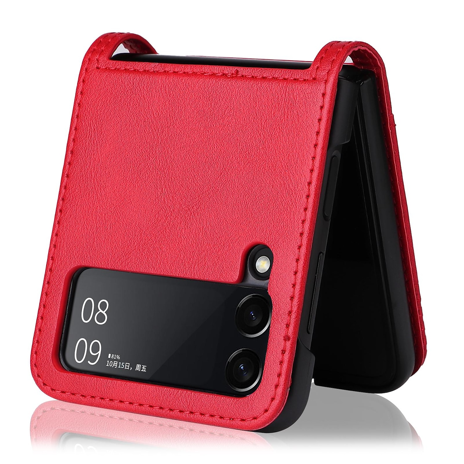 lærveske for samsung galaxy z flip5 flip 5 4 3 flip4 flip3 5g hybrid kortholder spor beskyttende telefon lommebokdeksel funda coque for samsung galaxy z flip 5 4 2025 - $17.99 –P9