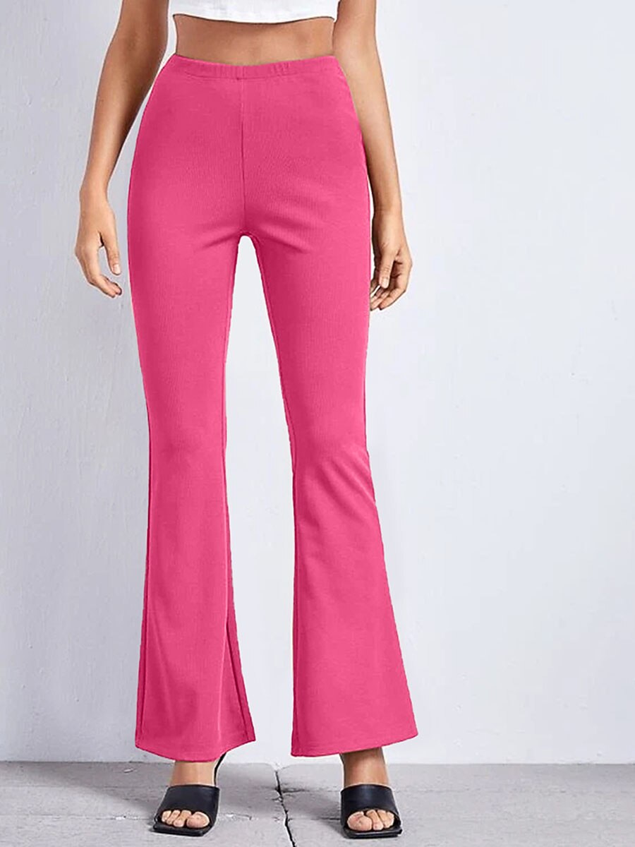 Per donna Fondo a campana Pantaloni Di tendenza Streetwear Lunghezza intera Vita normale Floreale Liscio Vita elastica Stampa Comfort Traspirabilità Morbido Media elasticità Da mare Feste Strada Nero del 2025 a $16.99 –P2
