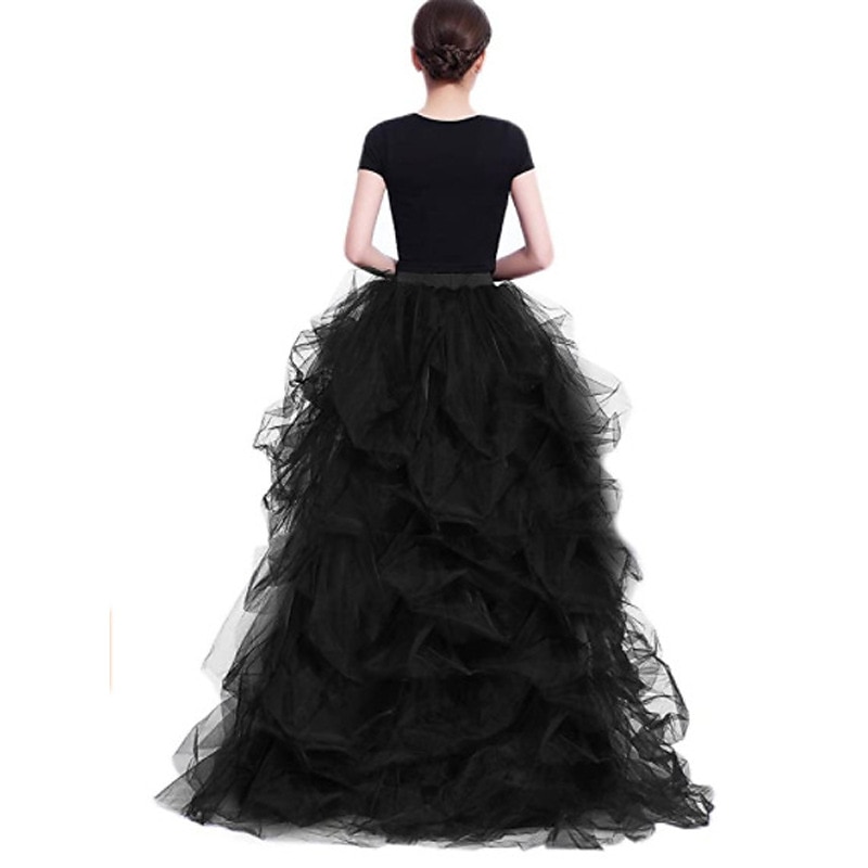 Women's High Waist High Low Layered Tulle Floor Length Spectial Occasion Skirt Retro Vintage Punk Gothic Halloween Party Wedding Carnival 2025 - $61.99 –P3