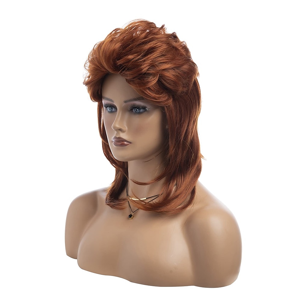 Parrucche mullet per donne rosso vino lunga stratificata capelli rocker anni '70 '80 parrucca sintetica cosplay parrucche di Halloween del 2026 a $20.99 –P2