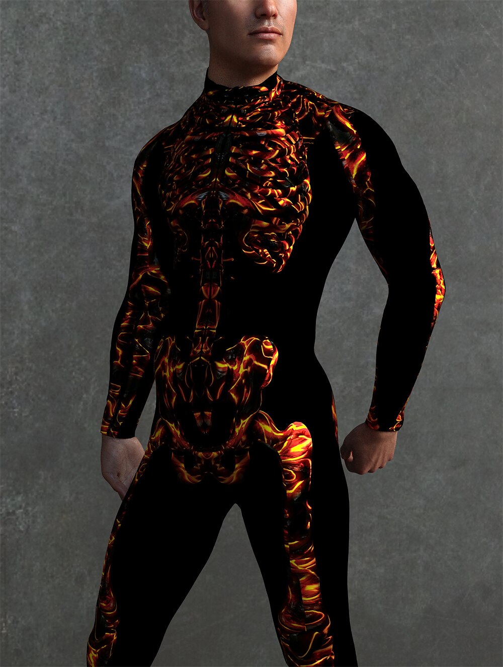 Totenkopf Halloween Cosplay Kostüm Bodysuits Ganzkörper-Catsuit Karnevalskostüm Ganzkörperanzug Einteiler Gruseliges Kostüm Kinder Erwachsene Herren Damen Maskerade Karneval Party Halloween Einfache 2025 - $37.99 –P10