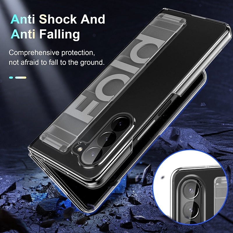 Phone Case For Samsung Galaxy Z Fold 7 Z Fold 6 Z Fold 5 Z Fold 4 Z Fold 3 Back Cover Portable Bumper Frame with Wrist Strap TPU Silicone 2026 - $14.99 –P8