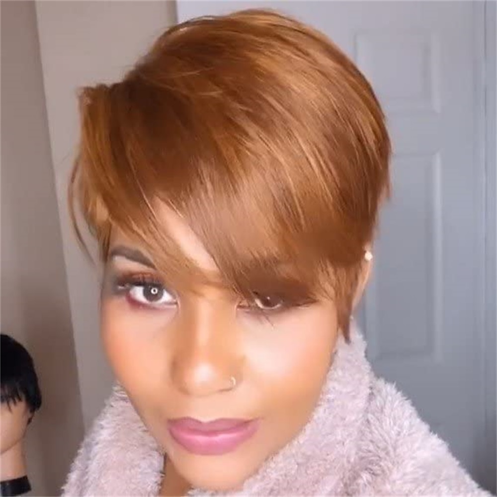 parrucche corte pixie cut con frangia bionda mista marrone parrucche sintetiche miste marroni per le donne nere parrucche corte pixie per le donne parrucche del partito di cosplay di halloween del 2025 a $21.99 –P2