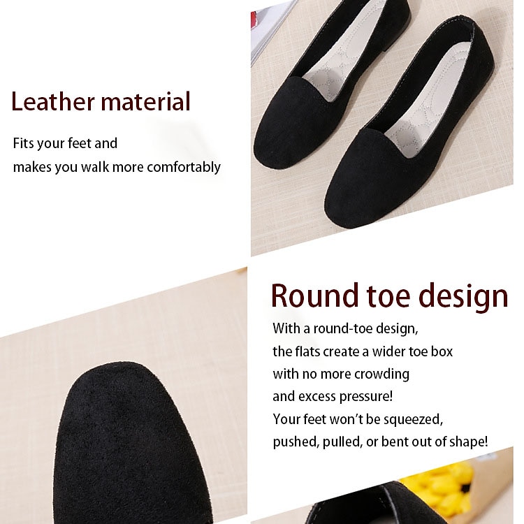 Women's Flats Ballerina Plus Size Soft Shoes Walking Solid Color Flat Heel Round Toe Casual Comfort Minimalism PU Wine Black Red 2023 - AED 69 –P2