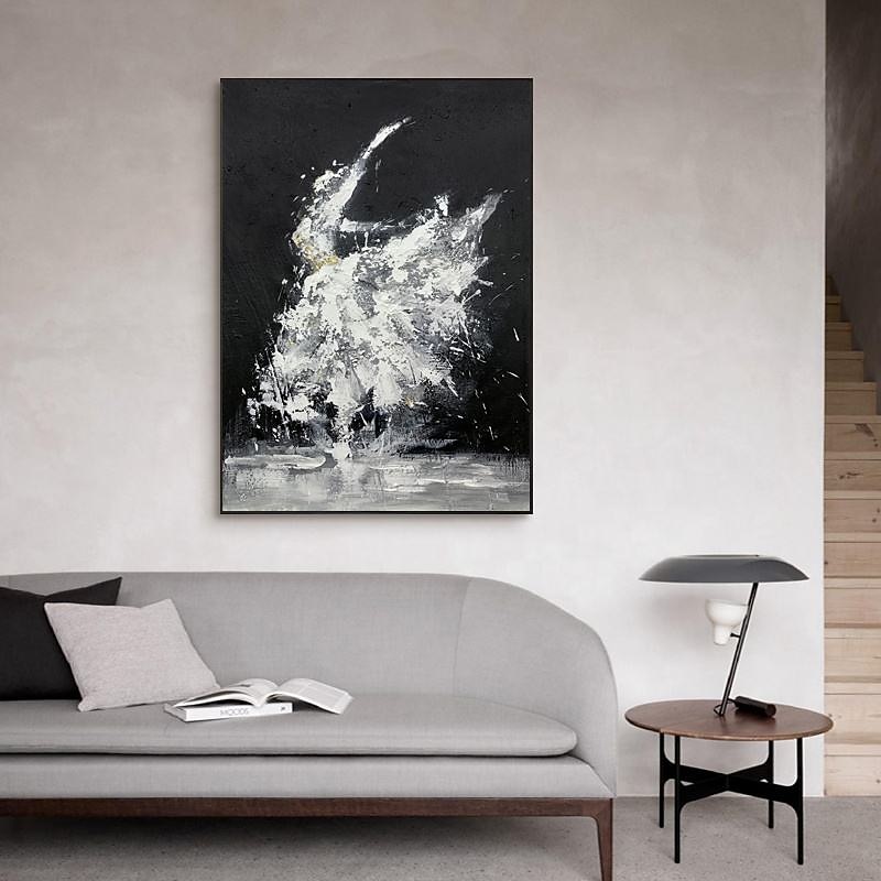 Handmade Oil Painting Canvas Wall Art Decoration Modern Abstract Black ...