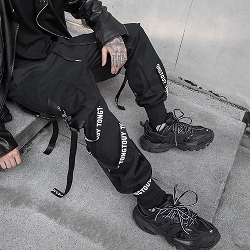 Homens Calças Cargo Techwear Com Cordão Bolsos Tecido Conforto Macio Ao ar livre Diário Para Noite Moda Casual Preto Micro-Elástica de 2026 por $25.99 –P6