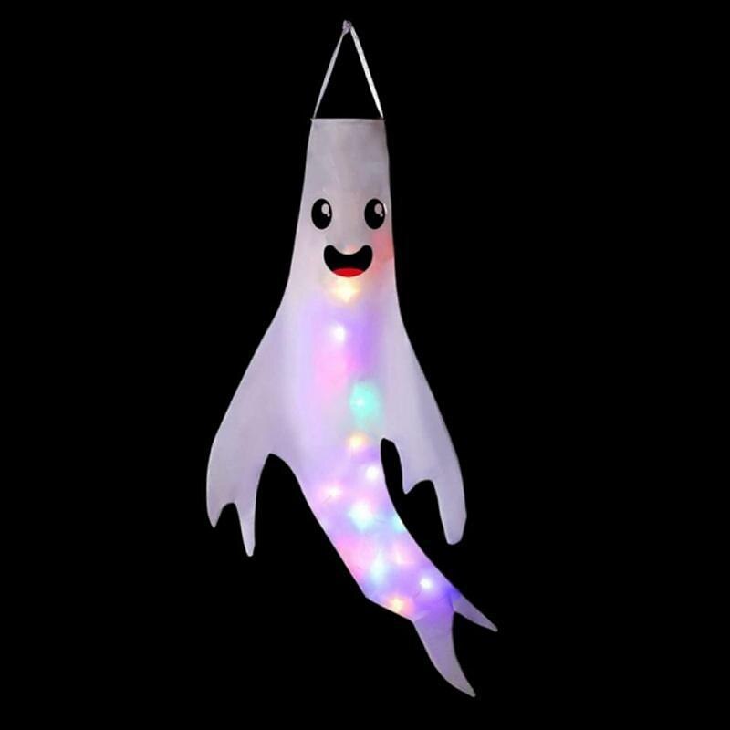 dekoracja halloweenowa oświetlone duchy wiszące światła led świecące duchy nocne światło na festiwal bar nawiedzony dom ogród na zewnątrz wewnątrz straszna atmosfera układ rekwizyty 2025 - $6.49 –P10