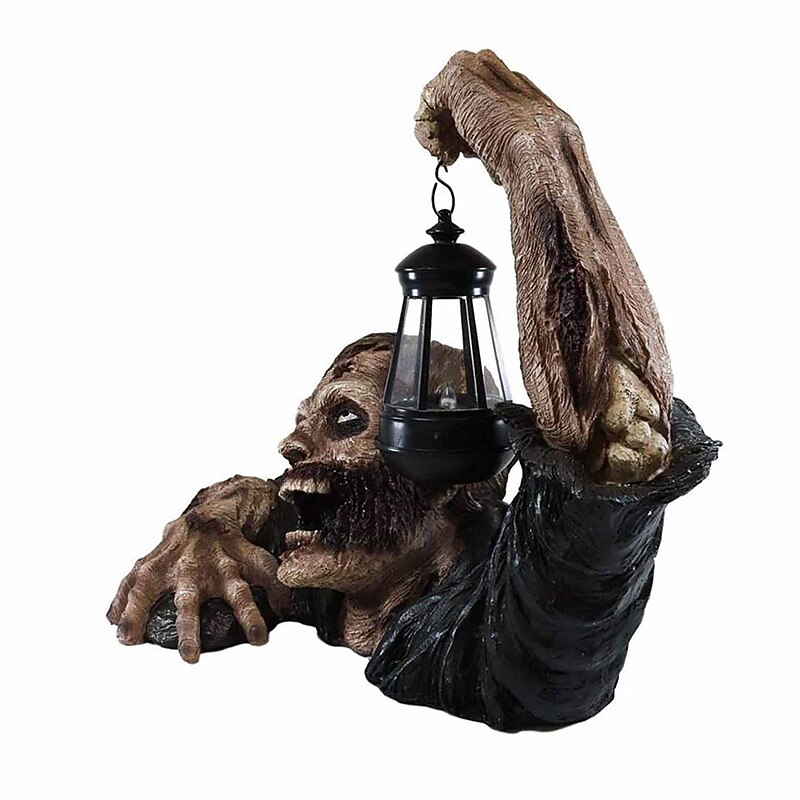 Gruselige Halloween-Zombie-Handlichtornamente aus Kunstharz für Horrorstatuen und Gartendekorationen 2026 - $18.99 –P7