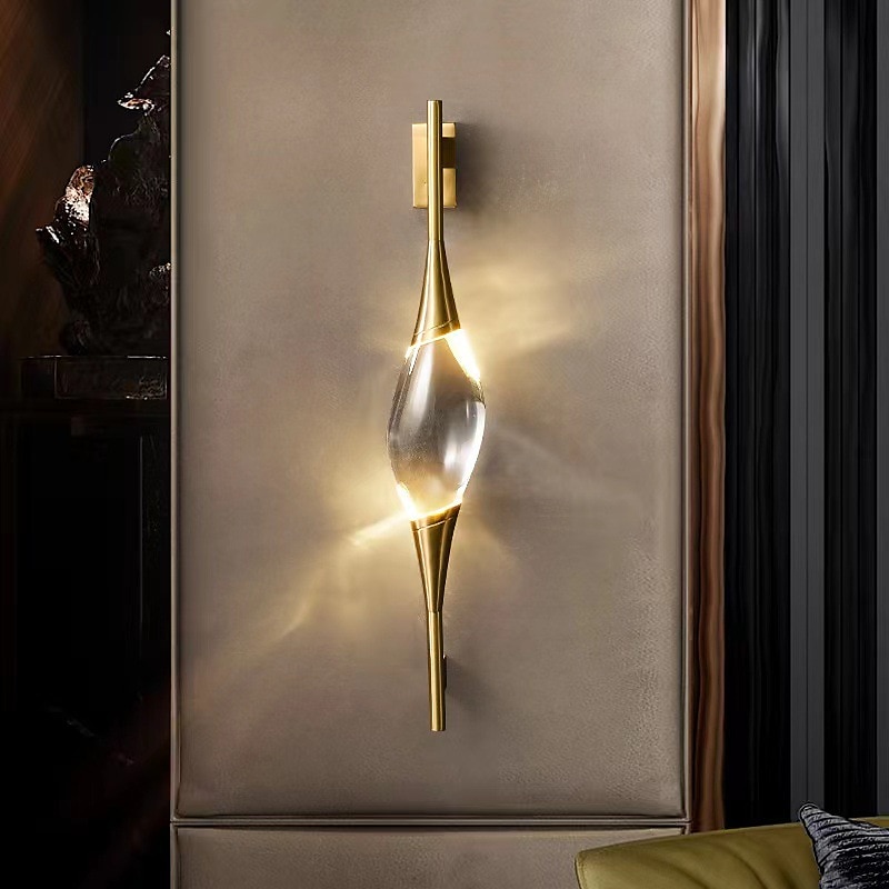 Crystal Wall Light Indoor Liner Design 60cm Minimalist Design Wall Sconce, Clear Glass Lampshade Wall Lamp,Decorative Wall Light for Bedroom Living Room Background Wall Lights 110-240V 2025 - $265.49 –P1