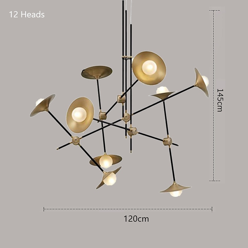 Modern Chandeliers 3/6/9/12-Light Brass Pendant Lighting Ceiling Light Fixture Fixtures for Dining Room, Kitchen, Living Room, Bedroom 110-240V 2025 - $257.89 –P8