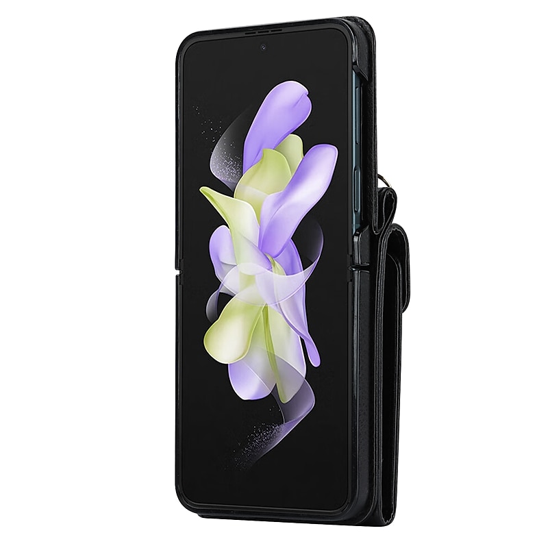 Handy Hülle Handyhüllen Für Samsung Galaxy Z Flip 7 Z Flip 6 Z Flip 5 Z Flip 4 Z Flip 3 Brieftaschenhülle Ringhalter mit Trageriemen Anti-Diebstahl Retro PC PU-Leder 2025 - $32.99 –P7