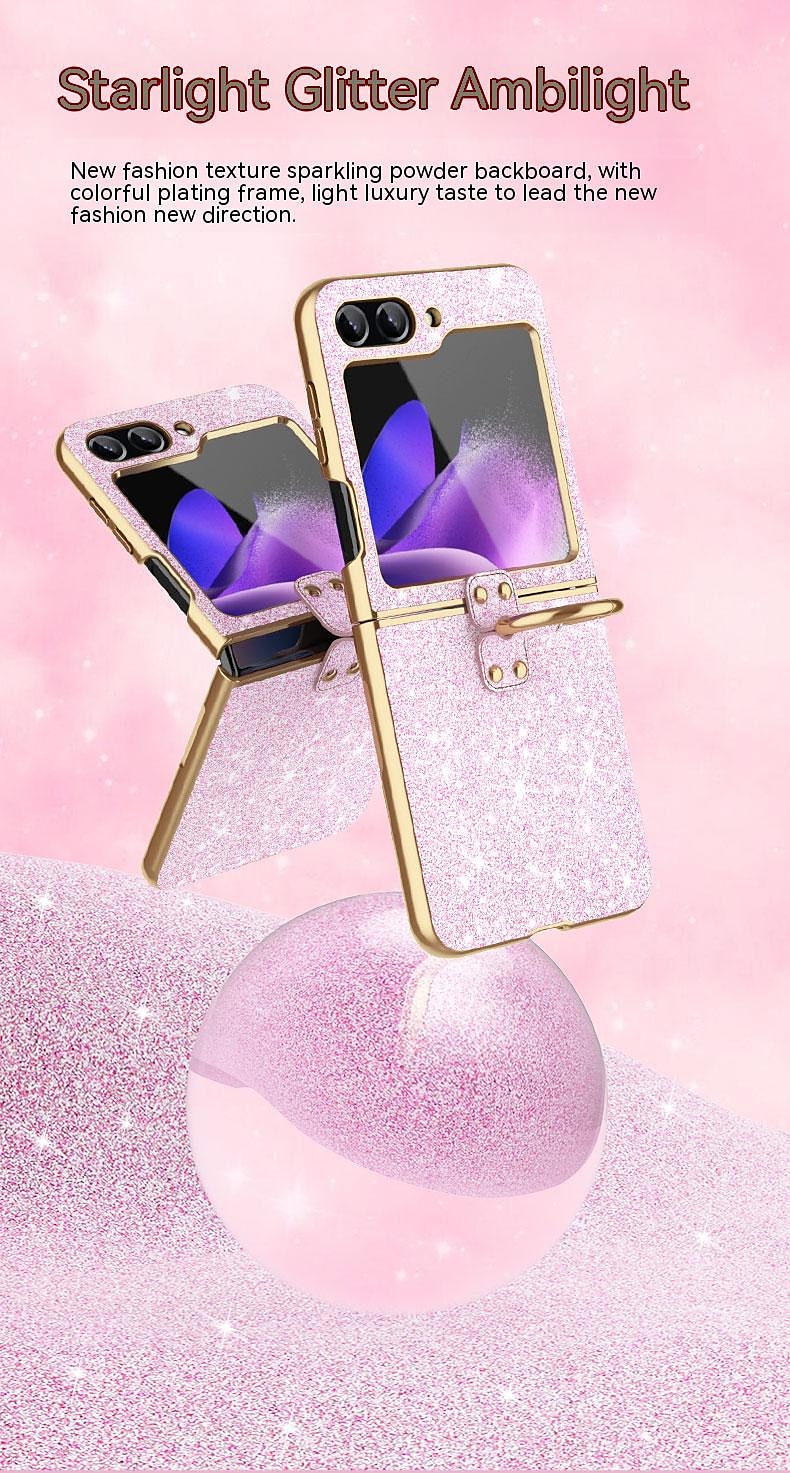 Phone Case For Samsung Galaxy Z Flip 6 Z Flip 5 Z Flip 4 Z Flip 3 Back Cover Portable Bumper Frame Plating sky Glitter Shine TPU PC Metal 2025 - $21.99 –P5