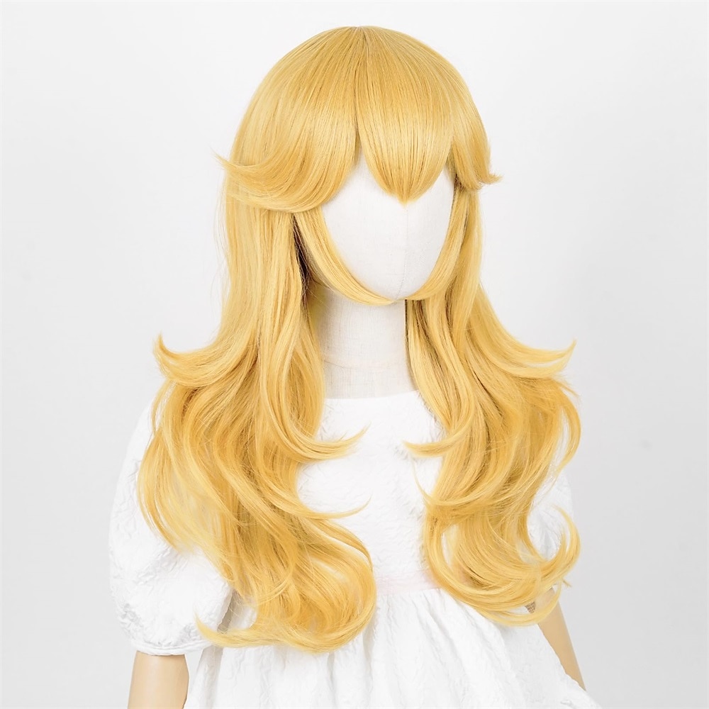 Cosplay-peruker Blond Lockigt Syntetiskt hår Lång peruker Flickor peruker För fest 2026 - $27.99 –P2