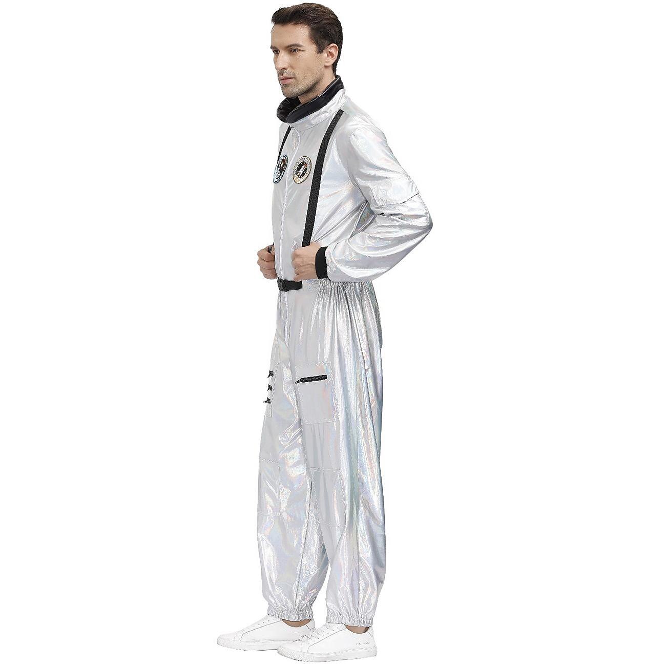 Couples Astronaut Halloween Group Couples Costumes Men's Women's Movie Cosplay Silver Leotard / Onesie Halloween Carnival Masquerade 2025 - $72.99 –P5