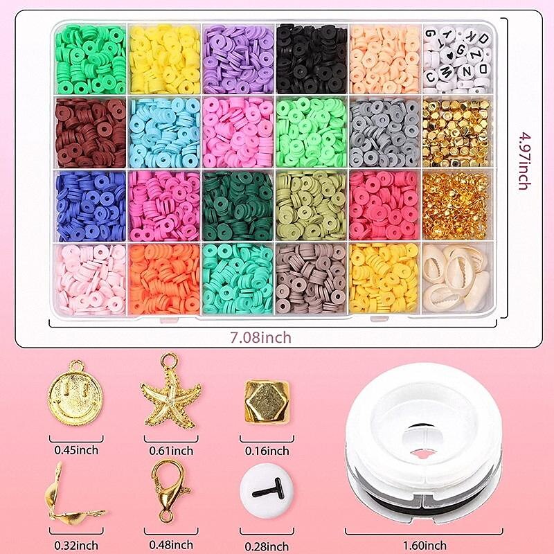 4600PCS Clay Beads for Bracelets Making Kit, Bohemian Style DIY  Kit,Bracelet Beads for Bracelet, Clay Bead Kit with Pendant Charms and  Elastic Strings, Gifts for Girls 2024 - $11.99