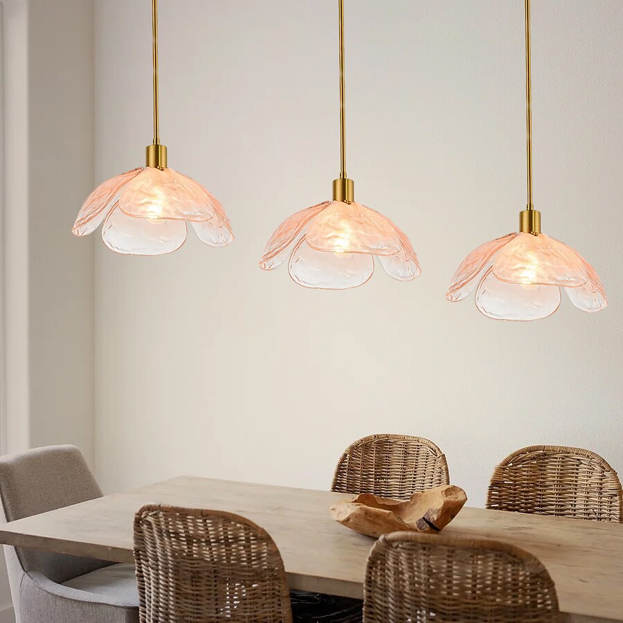lampada a sospensione a led in vetro lampada da soffitto moderna in vetro soffiato a mano industriale led creativo loft bar cucina lampada da soffitto decorazione della casa installazione rosa verde del 2025 a $279.99 –P9
