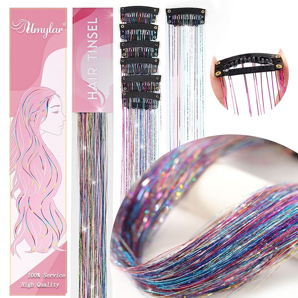 Hair Tinsel Clip In Hair Tinsel Colorful Glitter Tinsel Hair