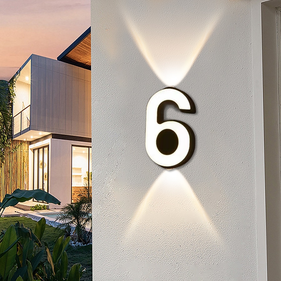 LED House Numbers Outside Wall Light IP65 Waterproof LED Floating