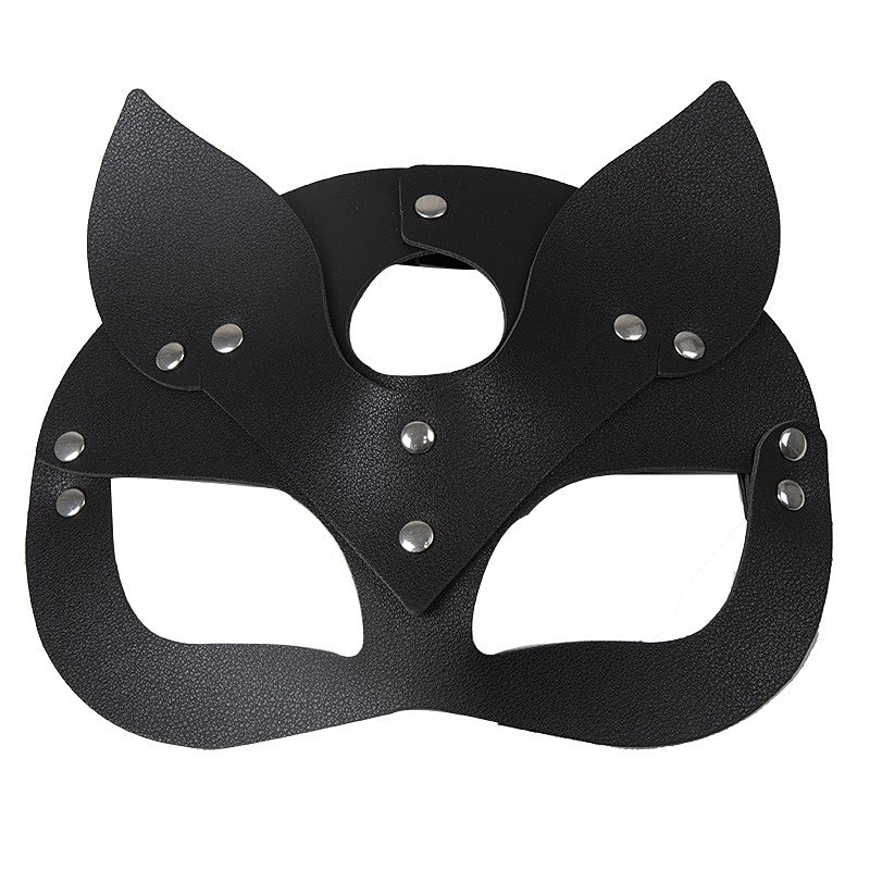 femminile sexy mezza faccia volpe gioco di ruolo maschera di pelle di gatto rivetto collare punk halloween festa trucco palla fantasia maschera pelle dell'unità di elaborazione maschera di volpe del 2025 a $10.99 –P11