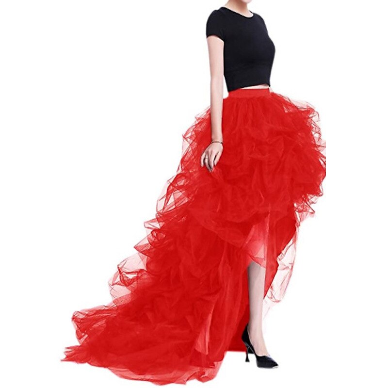 Women's High Waist High Low Layered Tulle Floor Length Spectial Occasion Skirt Retro Vintage Punk Gothic Halloween Party Wedding Carnival 2025 - $61.99 –P11