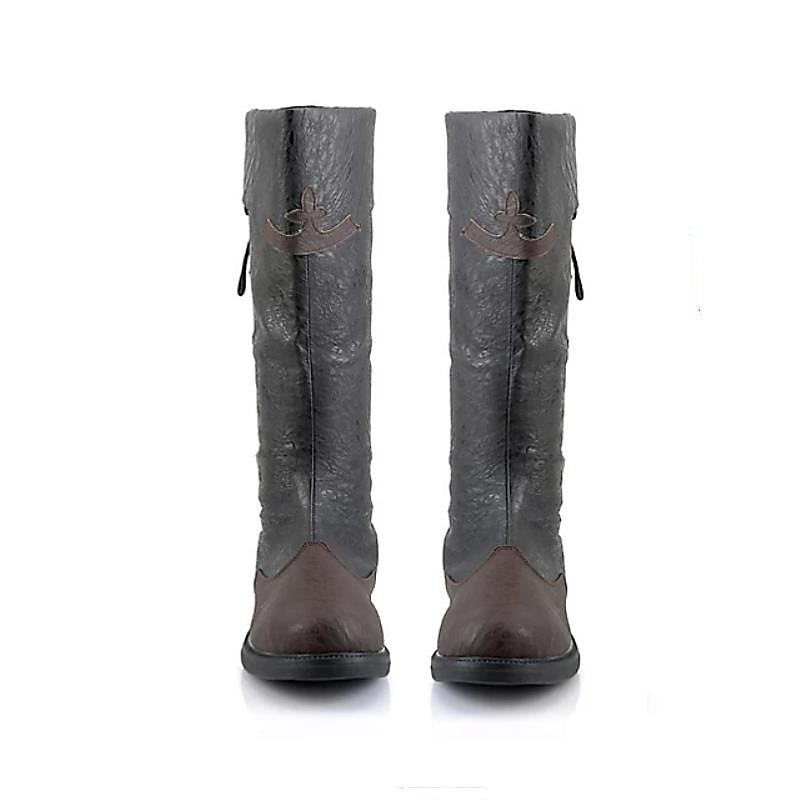 stivali da uomo stivali da cowboy retrò stivali rinascimentali casual outdoor daily pu traspirante confortevole antiscivolo con lacci corteccia marrone nero autunno inverno del 2025 a $69.99 –P4