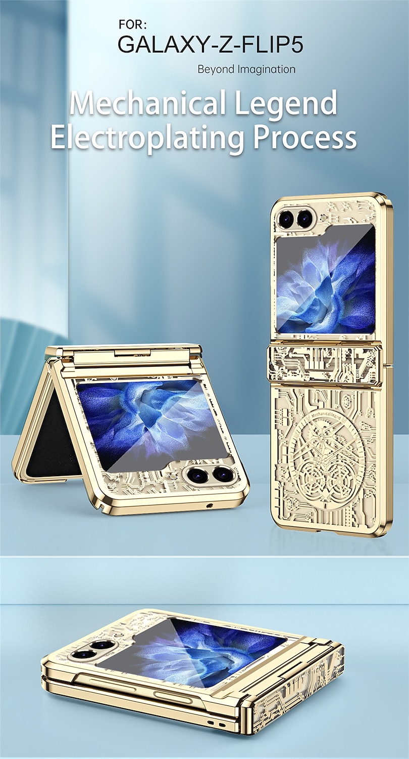 Phone Case For Samsung Galaxy Z Flip 7 Z Flip 6 Z Flip 5 Z Flip 4 Z Flip 3 Back Cover Pattern Anti-Scratch Shockproof Tile TPU PC 2025 - $13.99 –P1