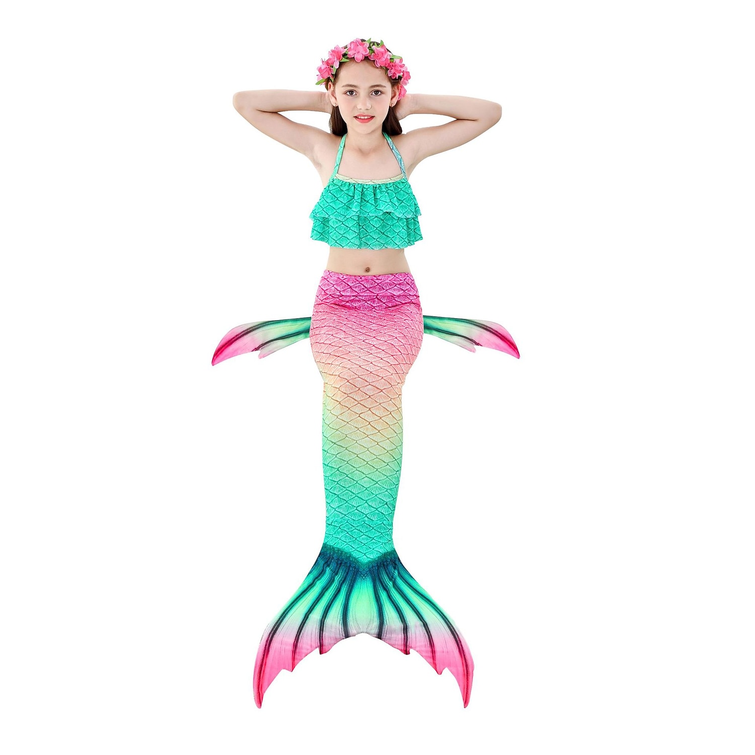 Sellő Ariel Mermaid Tails Fürdőruha Bikini Hableány Szabadság for Lány Gyermek Álarcos mulatság 2026 - $37.99 –P4