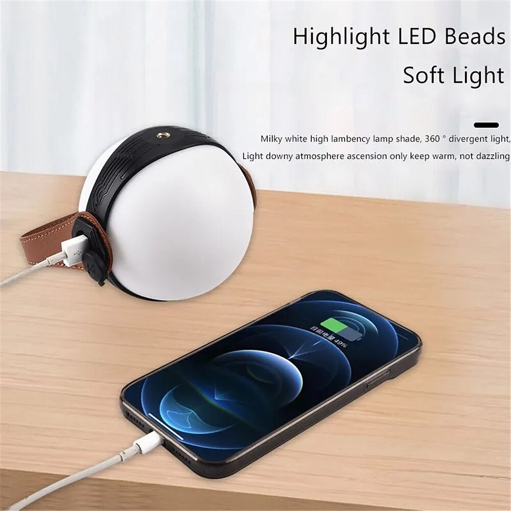 Elf Ball Camping Light Outdoor Atmosphere Camping Tent Light Fast Charging LED Ball Bubble SOS Rescue Light with Bracket 2025 - $22.99 –P11