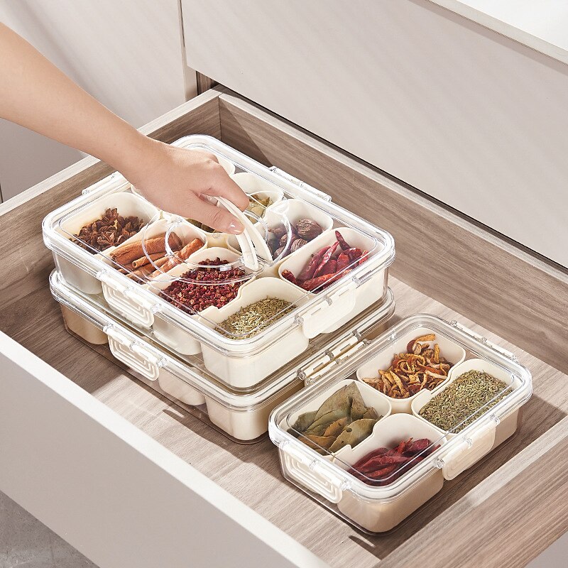 amokk Divided Serving Tray with Lid and Handle Snackle Box Charcuterie  Container Portable Snack Platters Clear Organizer for Candy, Fruits, Nuts,  Snacks, for Party, Entertaining, Picnic (Rectangular) 2024 - $10.49