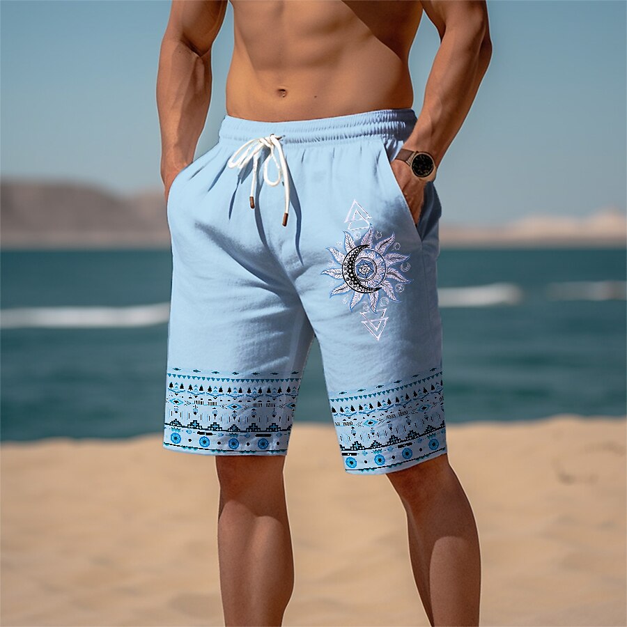 Homens Estampas Abstratas Geometria Shorts de praia Shorts Terry Cintura Média Vintage Estilo Étnico Retro Vintage Diário Feriado Streetwear Com Cordão Cintura elástica Impressão 3D Designer Roupa de 2025 por $19.99 –P3