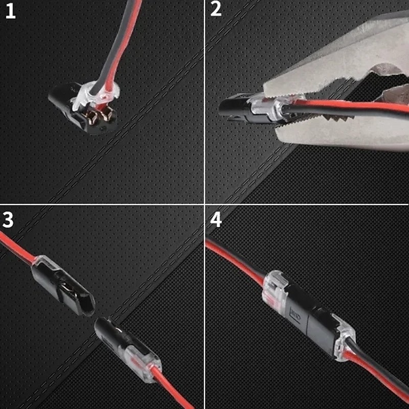 10 stks snel aansluiten en loskoppelen draad connector splicing kabel krimpen terminal draad bedrading led auto connector 18-22awg peel-gratis soldeerloze snelle draad connector dubbele draad plug en 2025 - $18.99 –P3