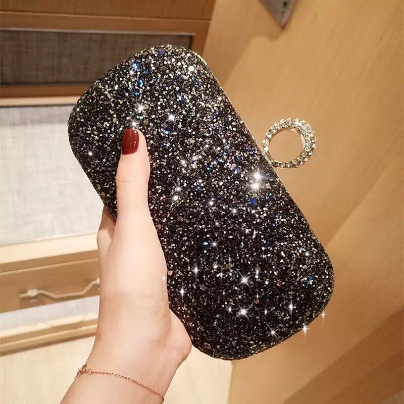 Women's Clutch Evening Bag Wristlet Clutch Bags PU Leather Party Bridal Shower Holiday Rhinestone Large Capacity Lightweight Durable Solid Color Small white Small black Small blue 2025 - $26.99 –P20