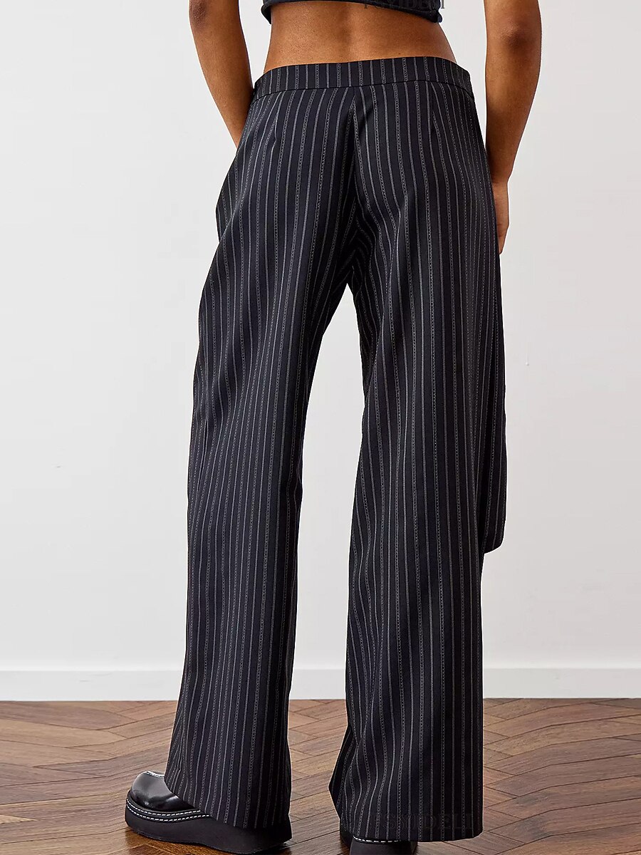 Women's Dress Pants Culottes Wide Leg Chinos Full Length Micro-elastic Mid Waist Fashion Streetwear Street Daily Black Green S M Fall Winter 2023 - US $32.99 –P3