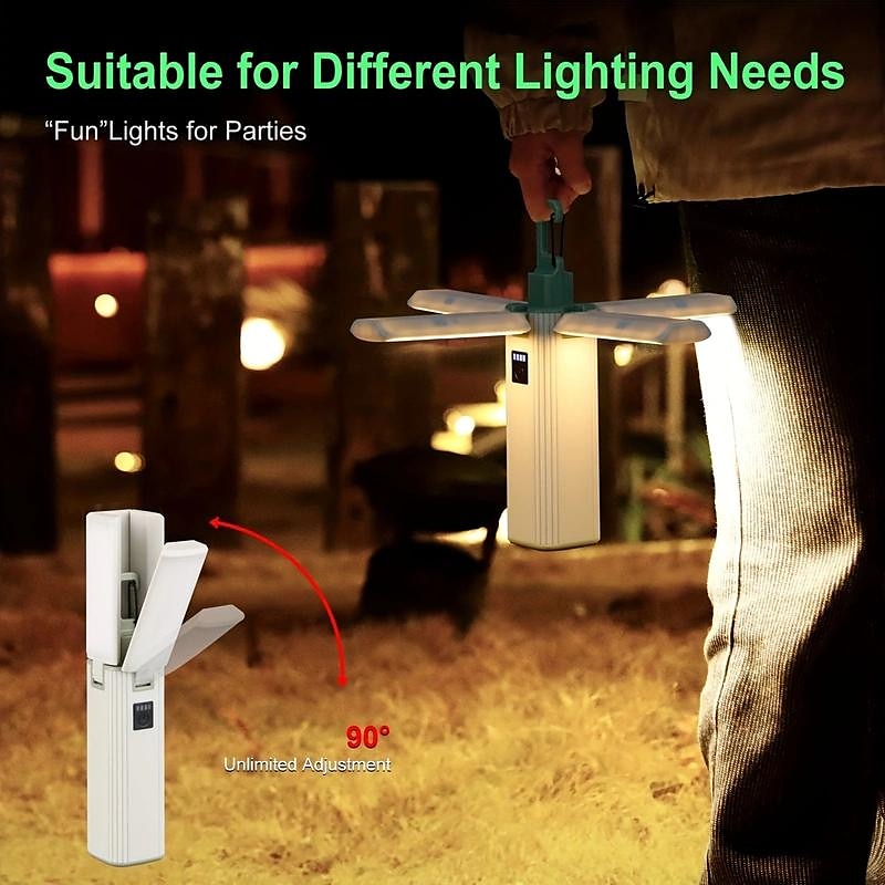 2025年 3-in-1 アウトドア キャンプ ライト 折りたたみ式 LED ライト 目に見えないフック テント ライト ポータブル懐中電灯と携帯電話の充電器 緊急事態のハイキングやバックパッキング用品に最適 コレクション – $17.49 –P6