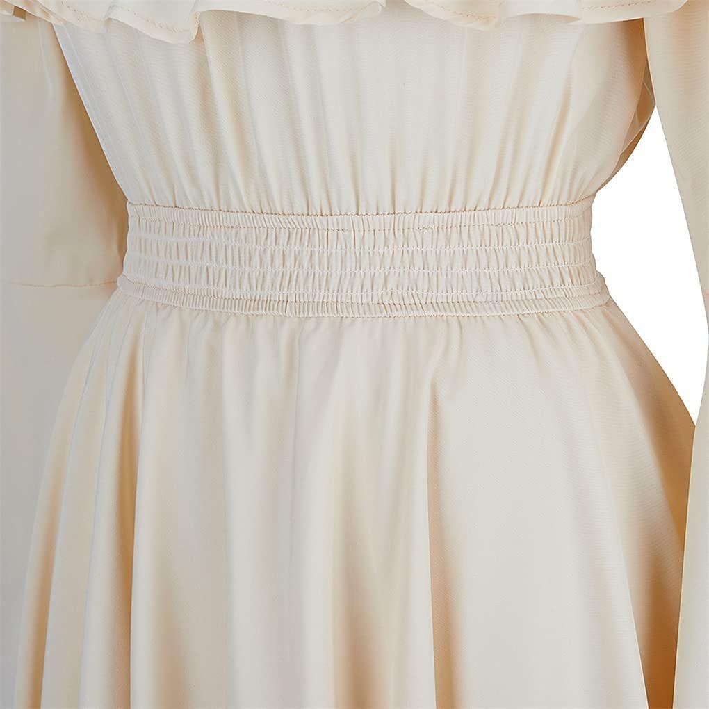 Elegante Medieval Renacimiento Vestido Cóctel Vestido inspirado en la regencia Manga Farol Vikingo élfico Hombros Caídos Color sólido Mujer Celta Pirata Fantasía Víspera de Todos los Santos Carnaval 2025 - $54.99 –P3