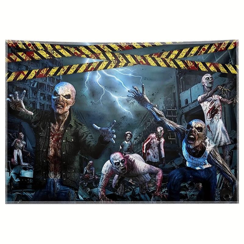 halloween zombie hengende veggteppe veggkunst stor billedvev veggmaleri dekor fotografi bakteppe teppe gardin hjem soverom stue dekorasjon halloween dekorasjoner 2025 - $13.99 –P3